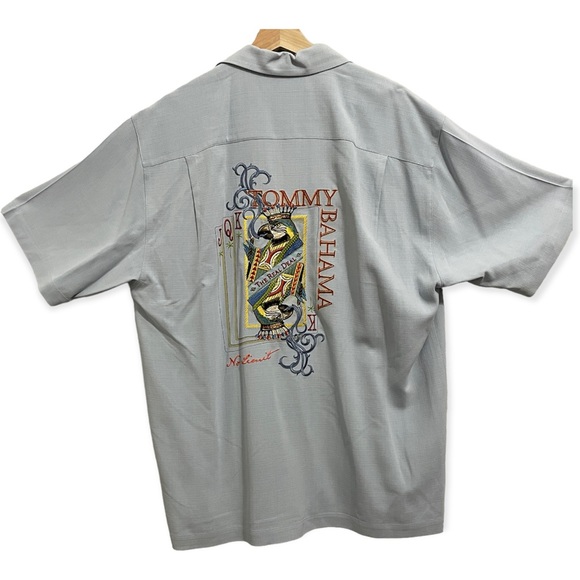 Tommy Bahama Other - Tommy Bahama Silk Button Down Shirt Powder Blue Embroidered Mens Large L